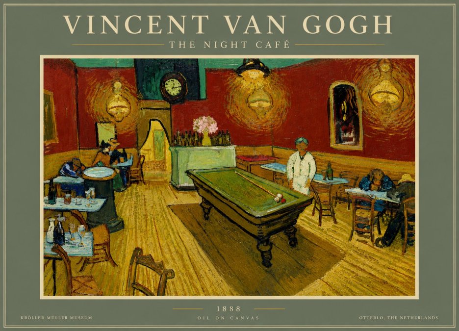 Van Gogh The Night Café II No6 - Affiche
