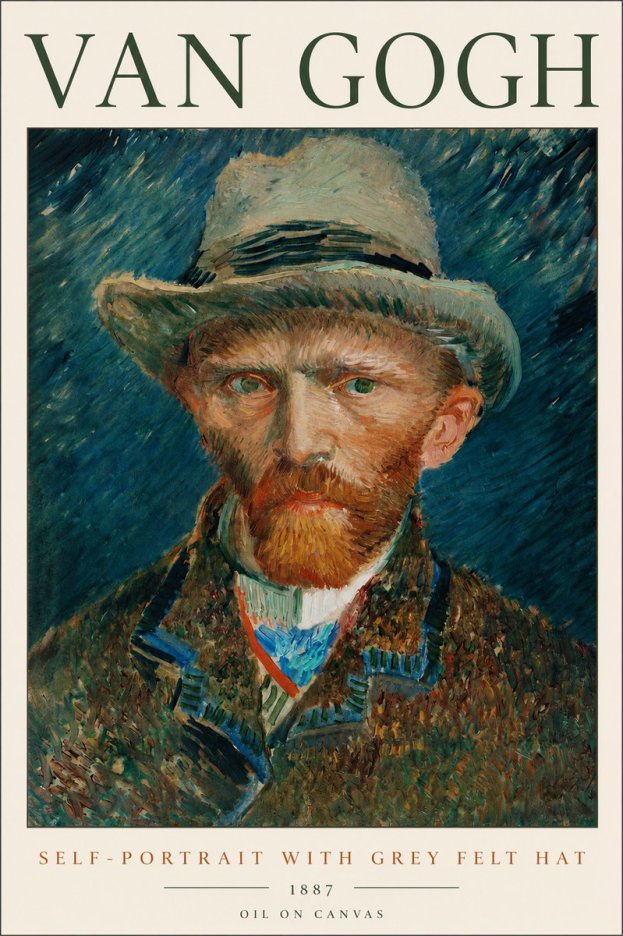 Van Gogh Self-portrait with Grey Felt Hat I No2 - Affiche