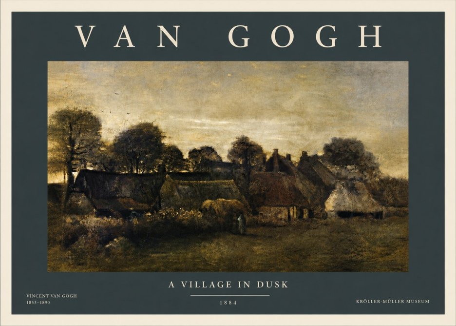 Van Gogh A Village in Dusk No4 - Affiche