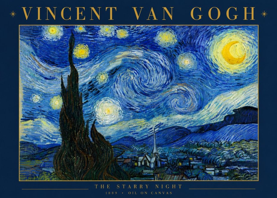 Van Gogh The Starry Night No6 - Affiche