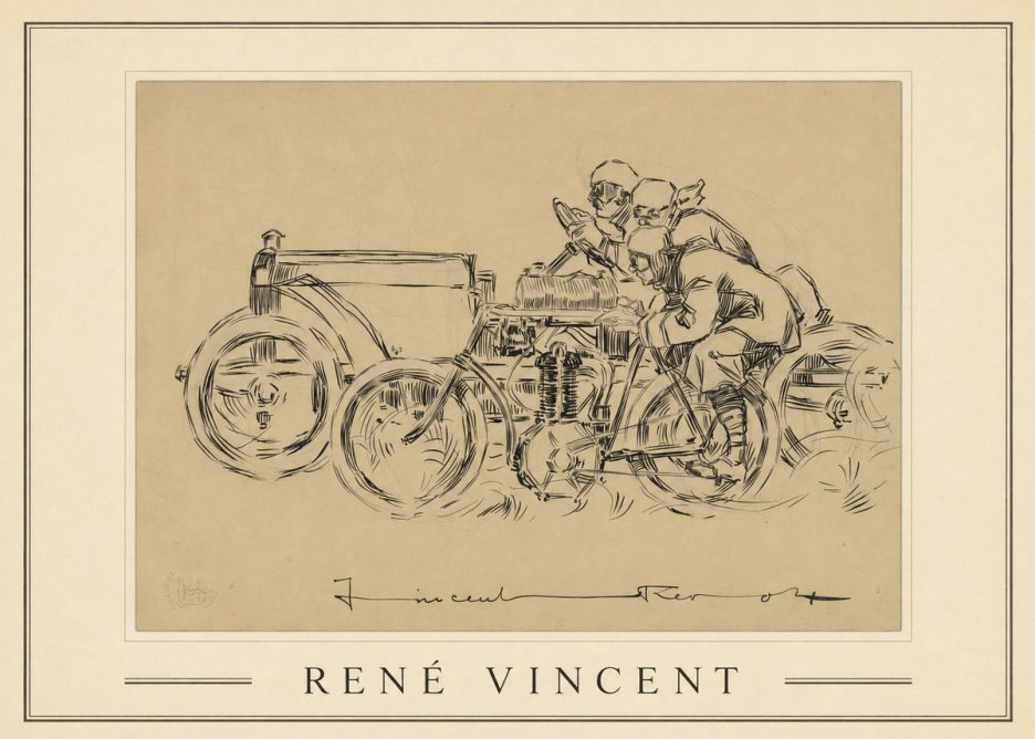 René Vincent Course Automobile No1 - Affiche