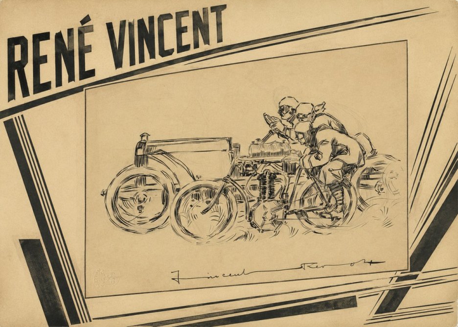 René Vincent Course Automobile No5 - Affiche