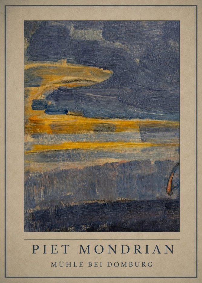 Piet Mondrian Mühle Bei Domburg No4 - Affiche