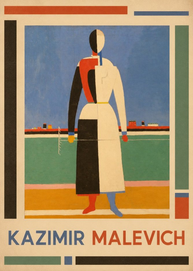 Kazimir Malevich Woman with a Rake No1 - Affiche