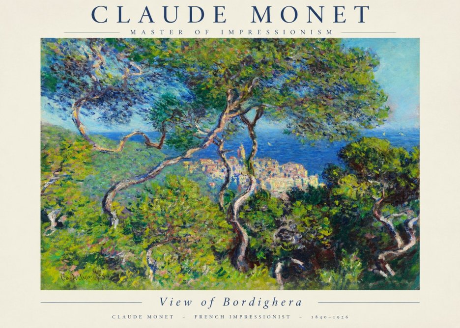 Monet View of Bordighera No1 - Affiche