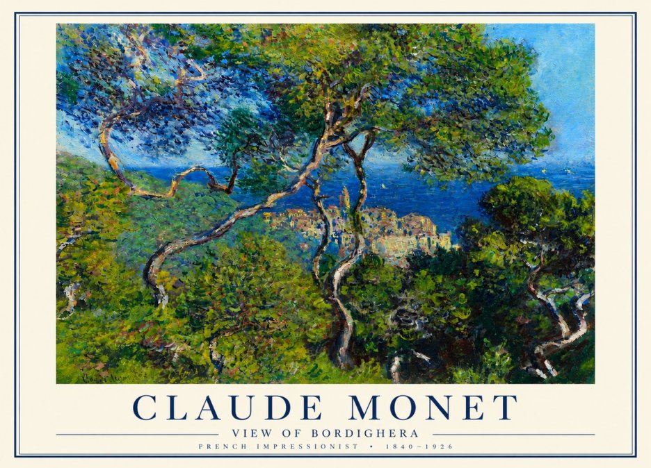 Monet View of Bordighera No4 - Affiche