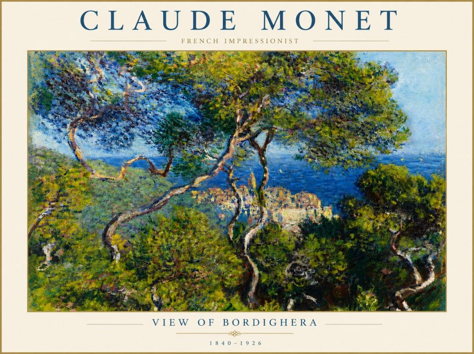 Monet View of Bordighera No6 - Affiche