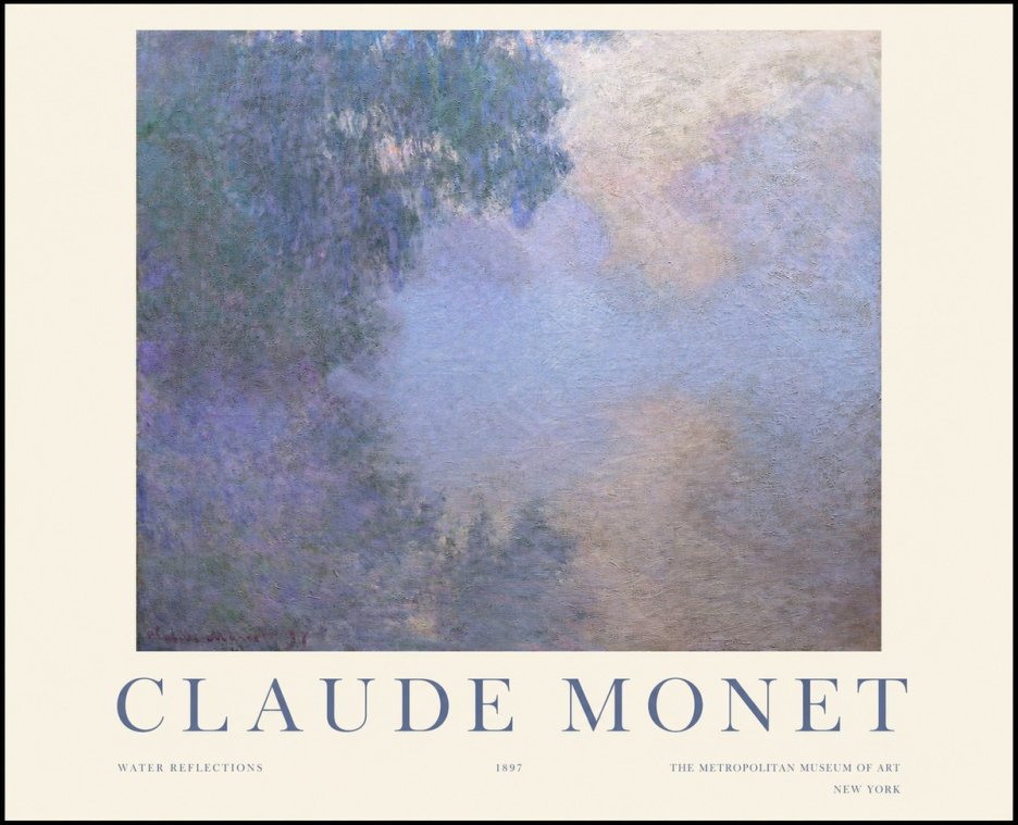 Monet Water Reflections No1 - Affiche