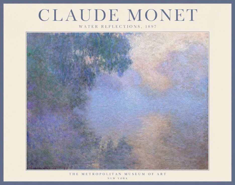 Monet Water Reflections No3 - Affiche
