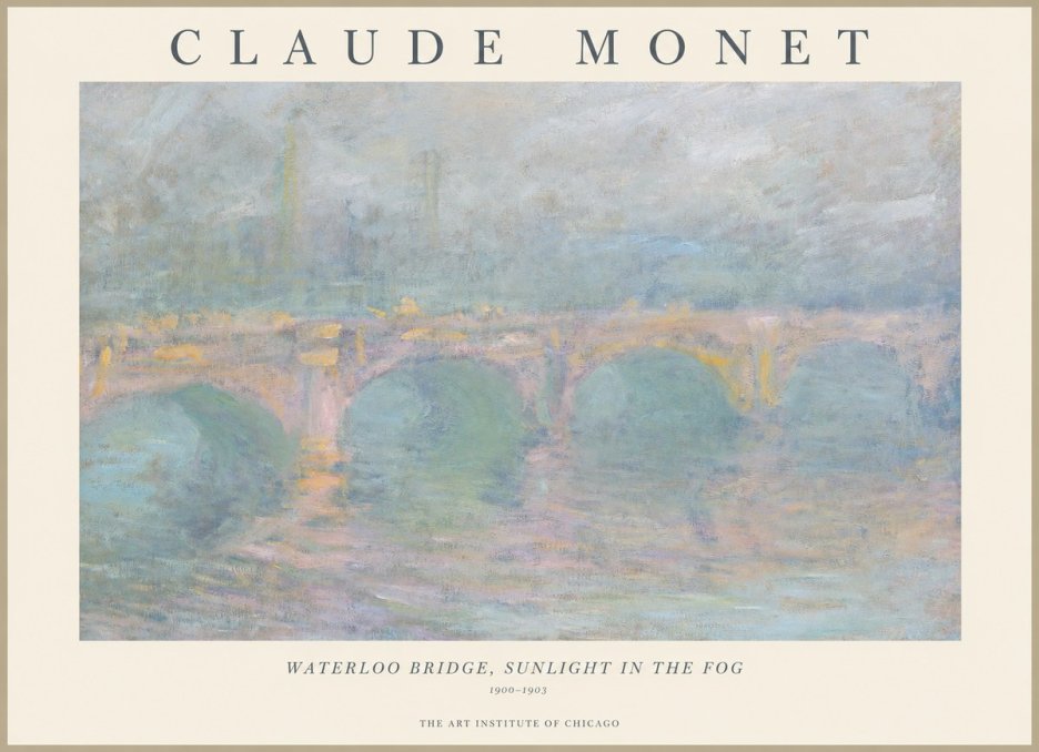 Monet Waterloo Bridge, Sunlight in the Fog I No1 - Affiche