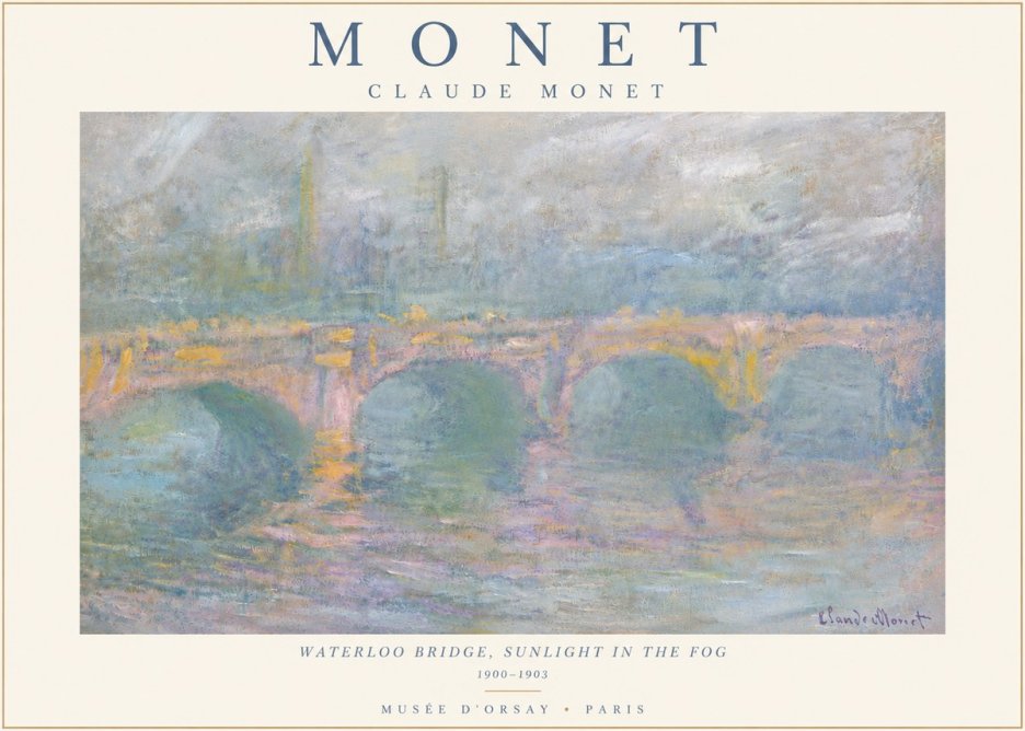 Monet Waterloo Bridge, Sunlight in the Fog I No5 - Affiche