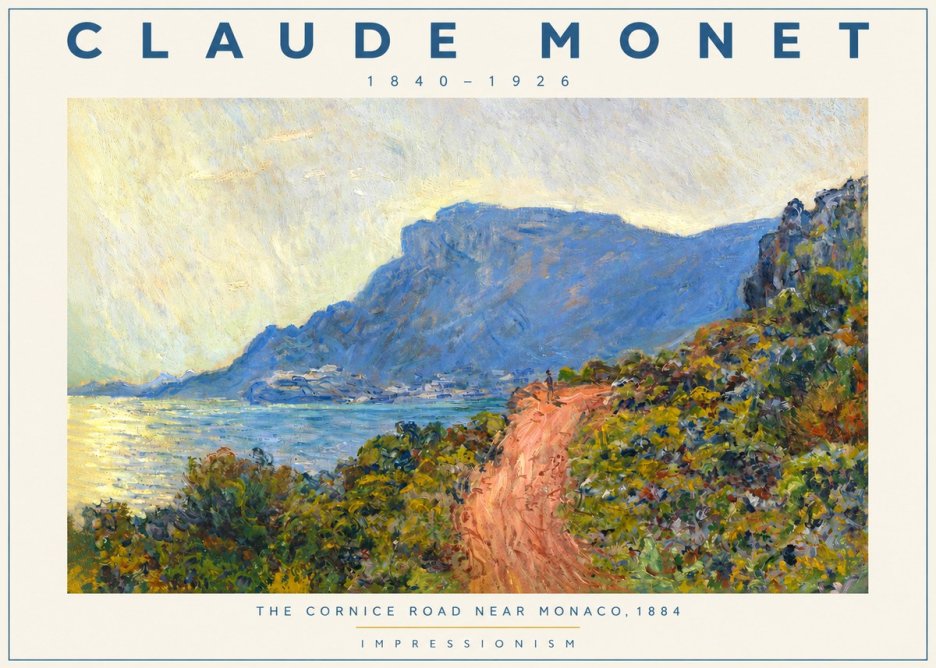 Monet The Cornice Road Near Monaco No2 - Affiche