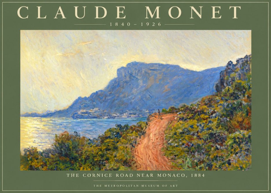 Monet The Cornice Road Near Monaco No6 - Affiche
