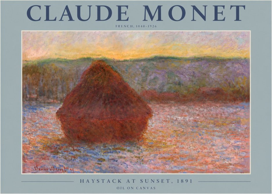Monet Haystack at Sunset, 1891 No2 - Affiche