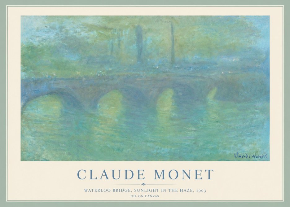 Monet Waterloo Bridge, Sunlight in the Haze, 1903 No5 - Affiche
