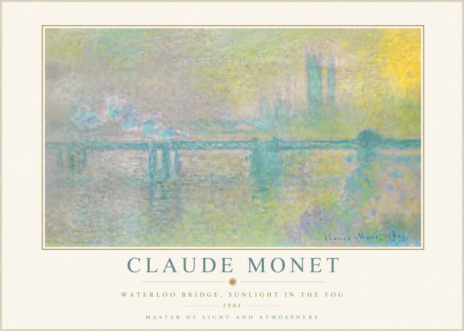 Monet Waterloo Bridge, Sunlight in the Fog II No5 - Affiche