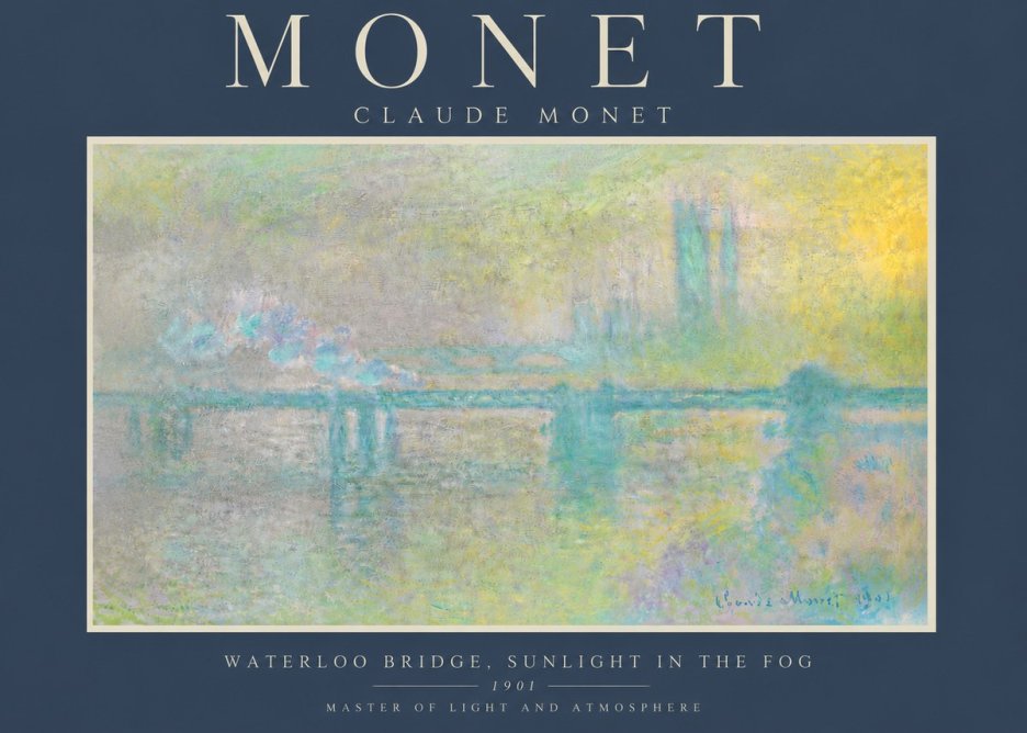 Monet Waterloo Bridge, Sunlight in the Fog II No6 - Affiche