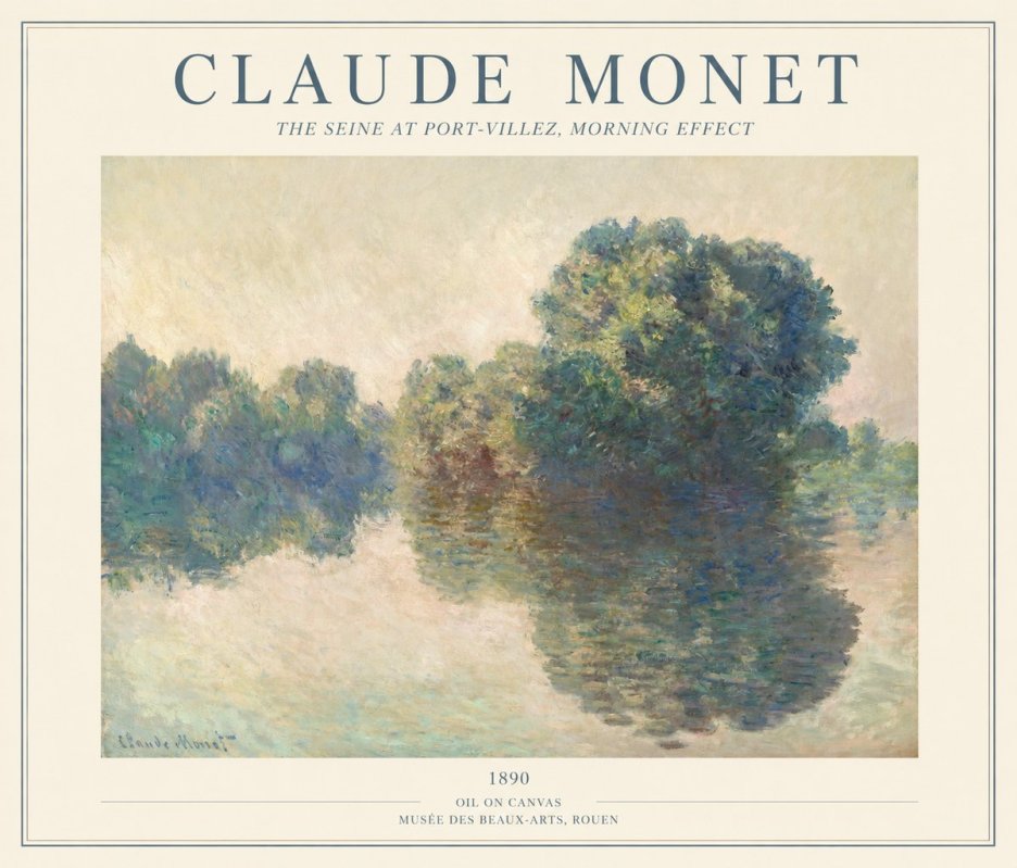 Monet The Seine at Port-villez, Morning Effect No1 - Affiche