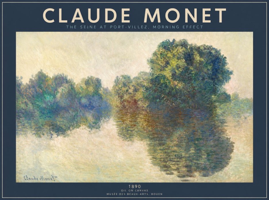 Monet The Seine at Port-villez, Morning Effect No3 - Affiche
