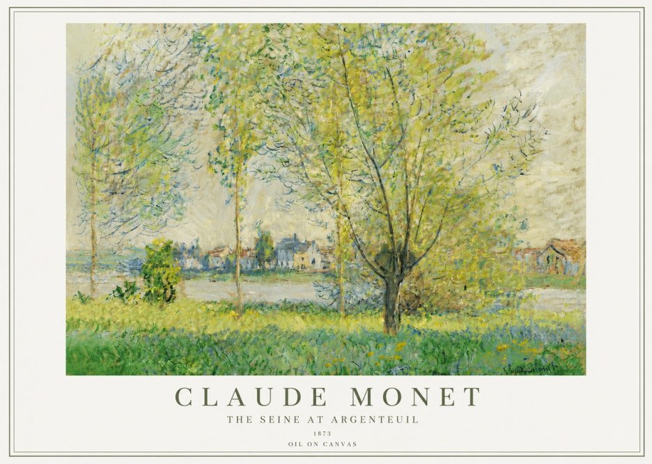 Monet The Seine at Argenteil No3 - Affiche