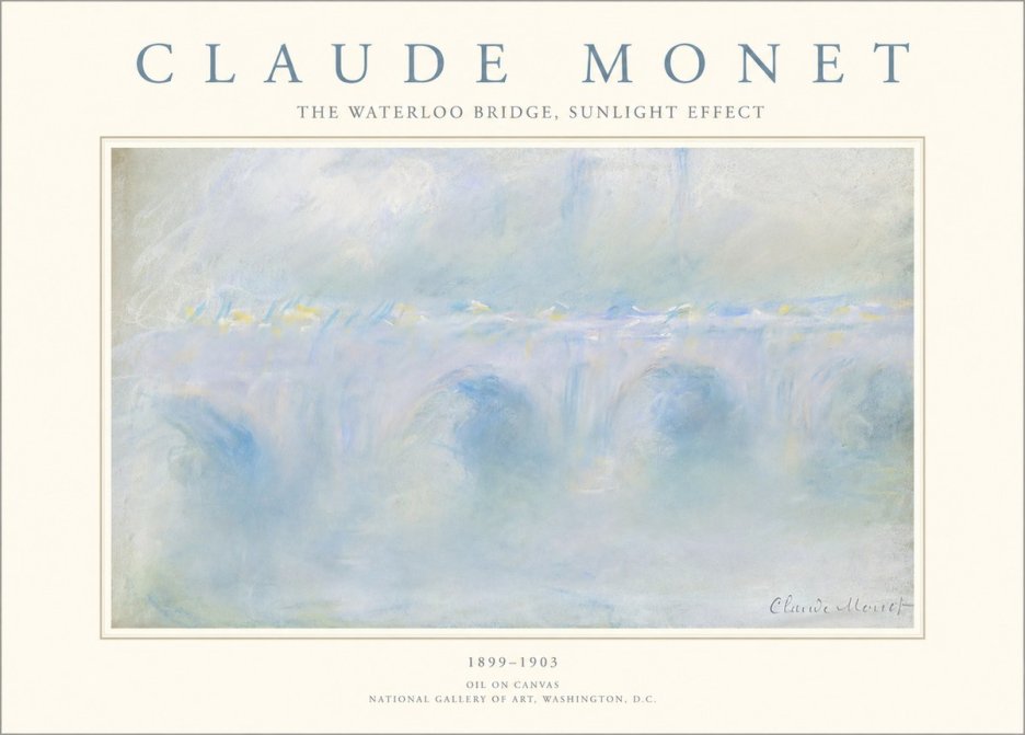 Monet The Waterloo Bridge, Sunlight Effect No1 - Affiche