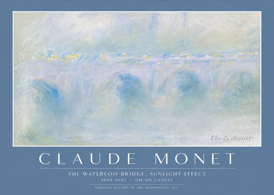 Monet The Waterloo Bridge, Sunlight Effect No2 - Affiche