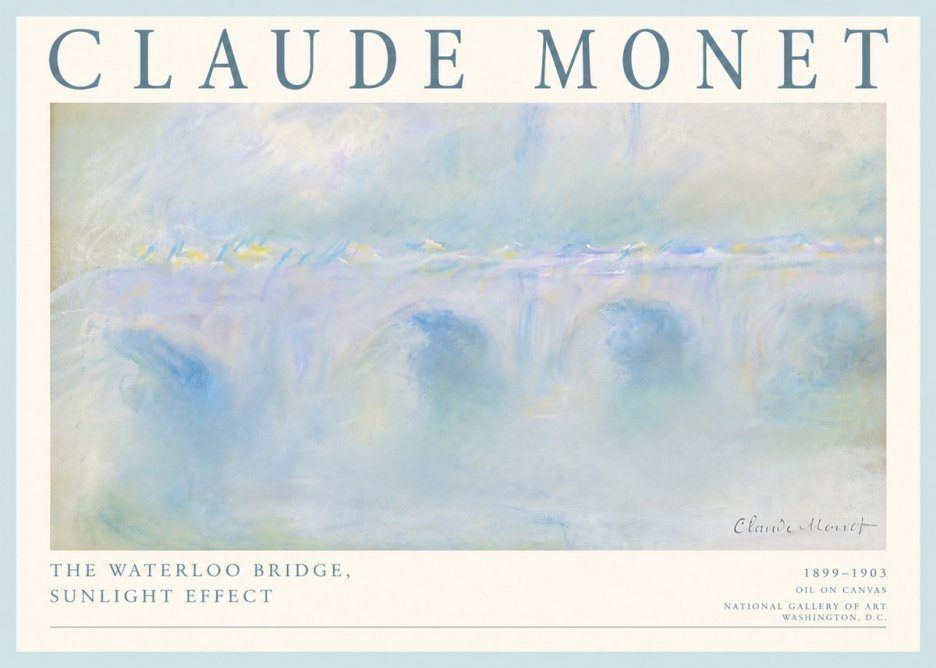 Monet The Waterloo Bridge, Sunlight Effect No4 - Affiche
