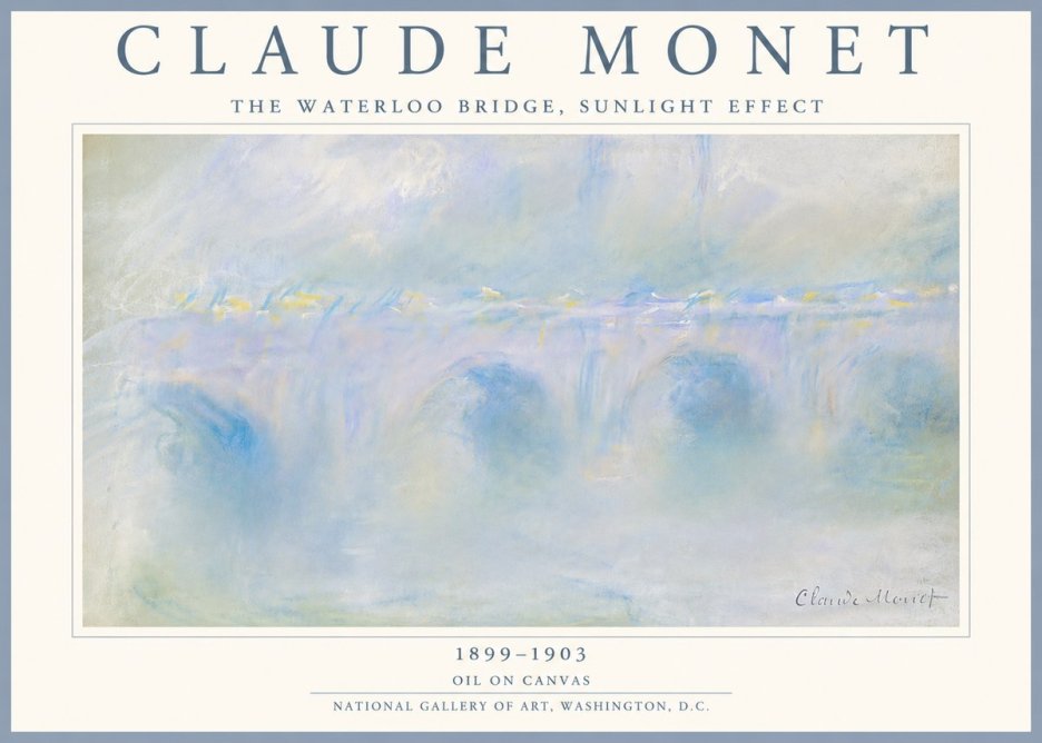 Monet The Waterloo Bridge, Sunlight Effect No5 - Affiche