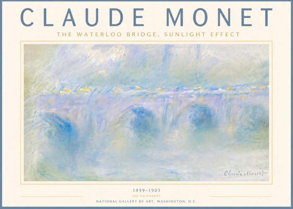 Monet The Waterloo Bridge, Sunlight Effect No6 - Affiche