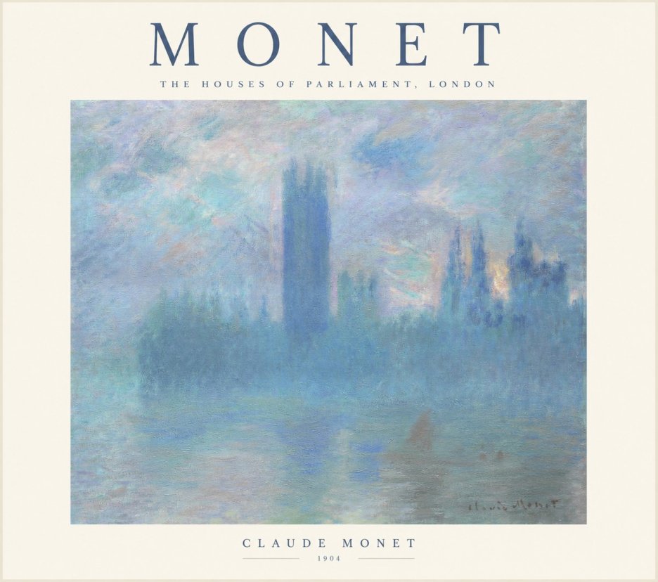 Monet The Houses of Parliament, London I No1 - Affiche