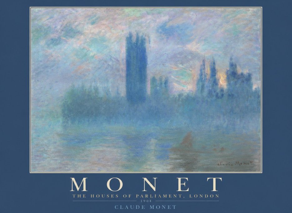 Monet The Houses of Parliament, London I No2 - Affiche