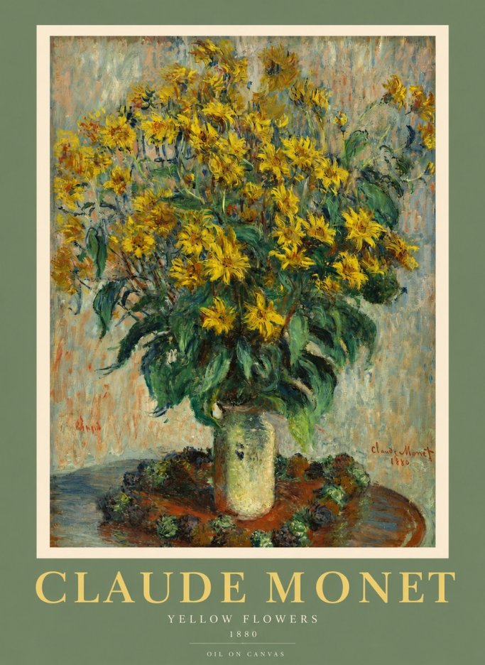 Monet Yellow Flowers No2 - Affiche