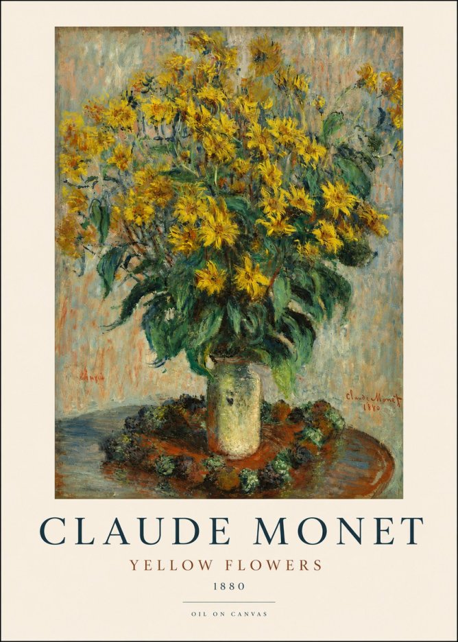 Monet Yellow Flowers No3 - Affiche