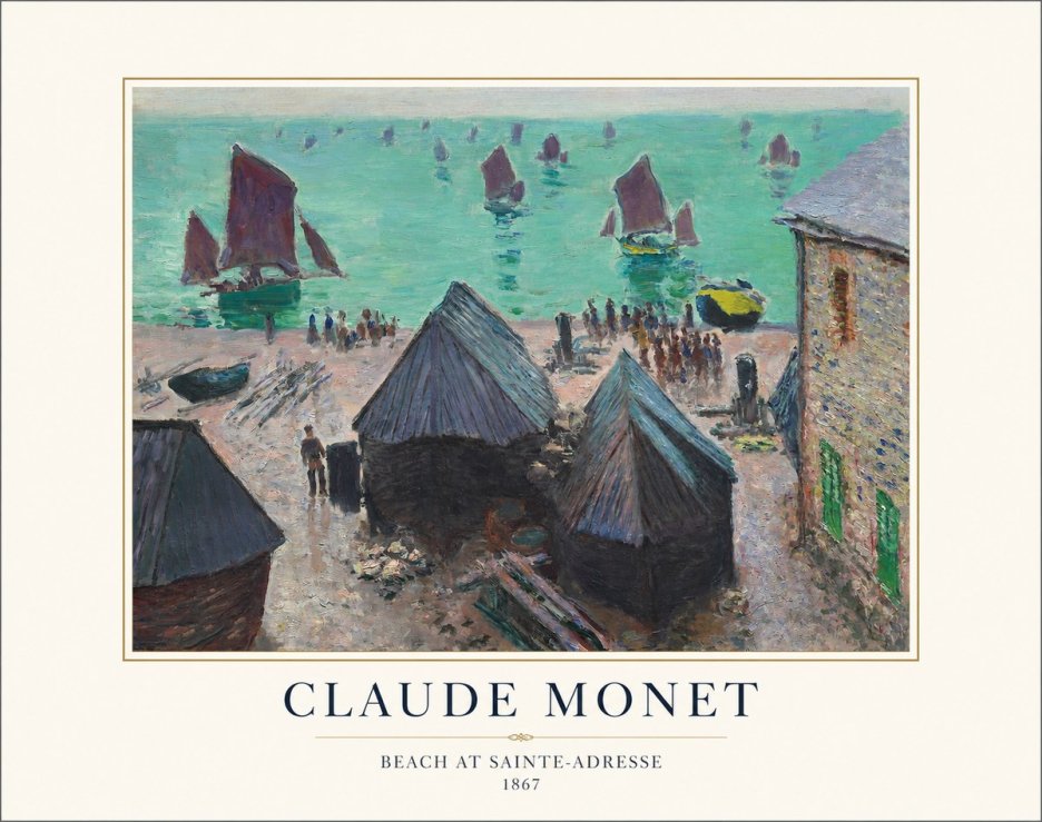 Monet Beach at Sainte-adresse No1 - Affiche
