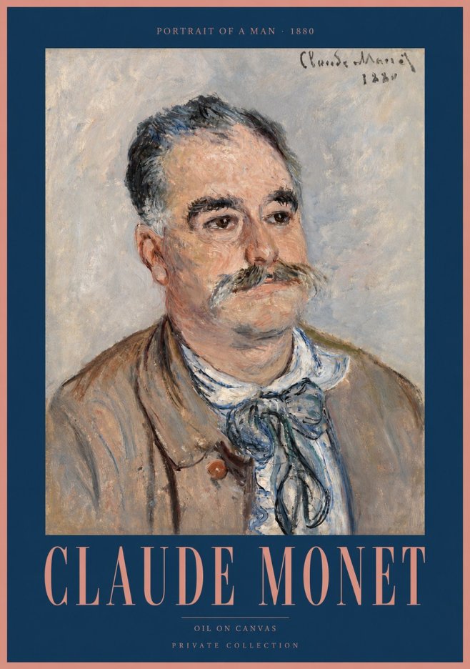Monet Portrait of a Man No2 - Affiche