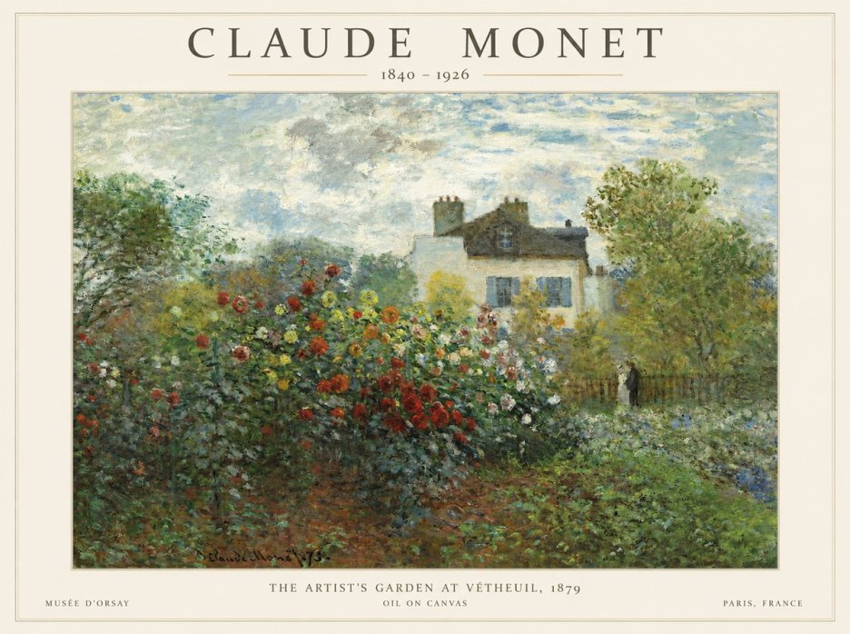 Monet The Artist's Garden at Vétheuil, 1879 No1 - Affiche