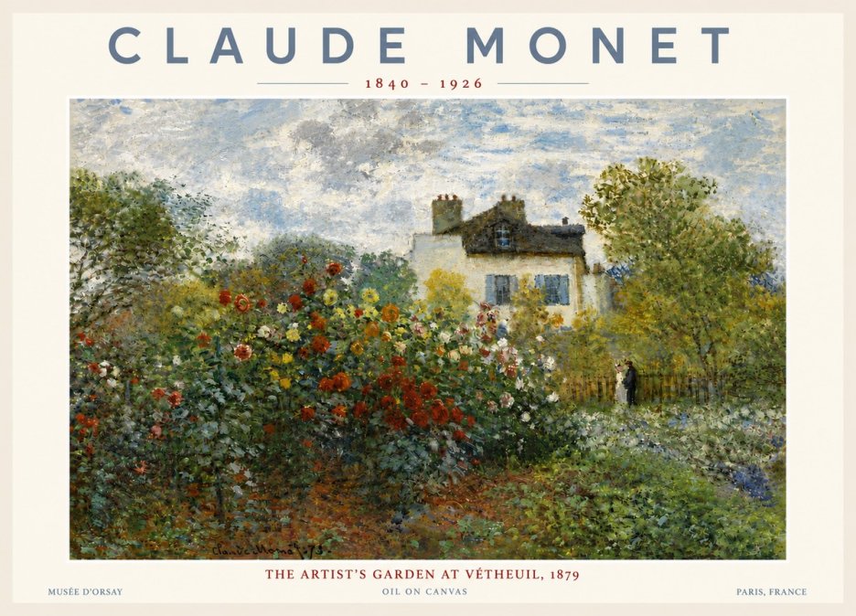 Monet The Artist's Garden at Vétheuil, 1879 No5 - Affiche