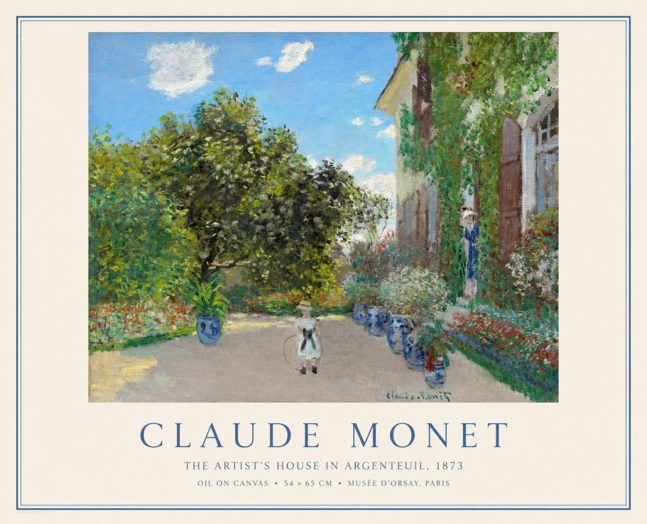 Monet The Artist's House in Argenteuil, 1873 No1 - Affiche
