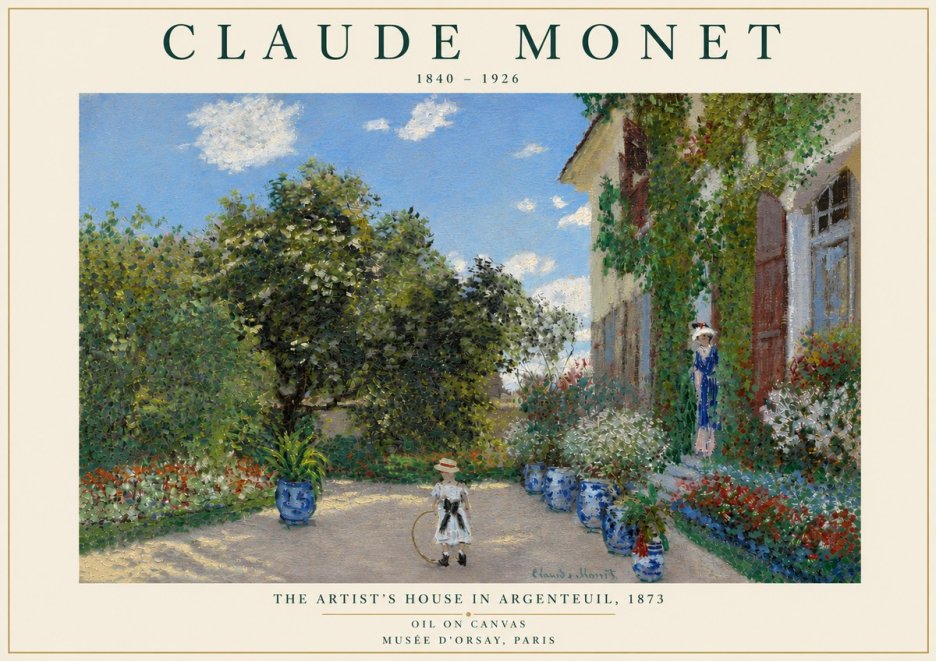 Monet The Artist's House in Argenteuil, 1873 No6 - Affiche