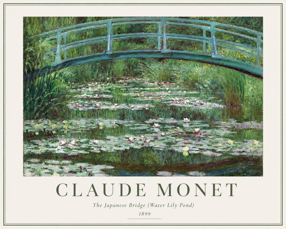 Monet The Japanese Bridge (Water Lily Pond) No1 - Affiche