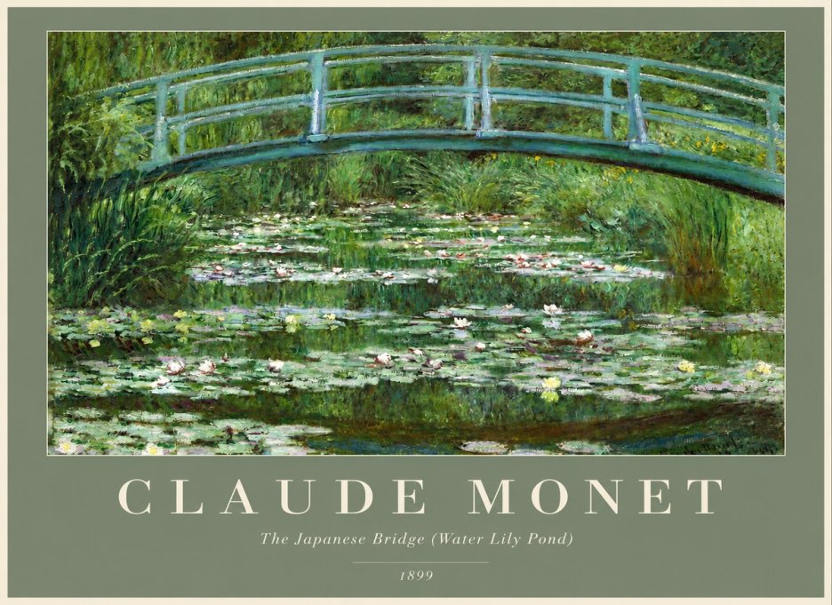 Monet The Japanese Bridge (Water Lily Pond) No2 - Affiche