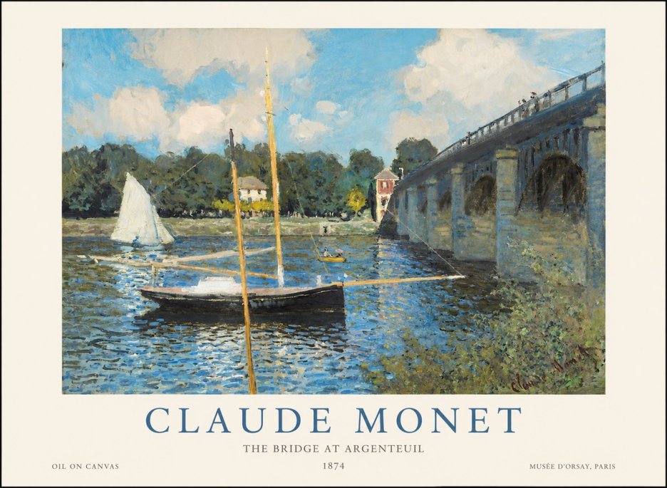 Monet The Bridge at Argenteuil I No1 - Affiche