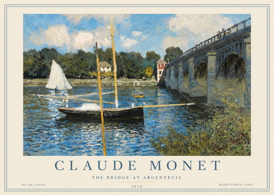 Monet The Bridge at Argenteuil I No3 - Affiche
