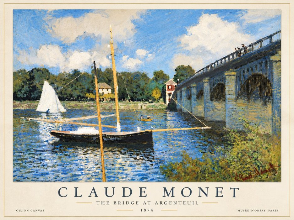Monet The Bridge at Argenteuil I No6 - Affiche
