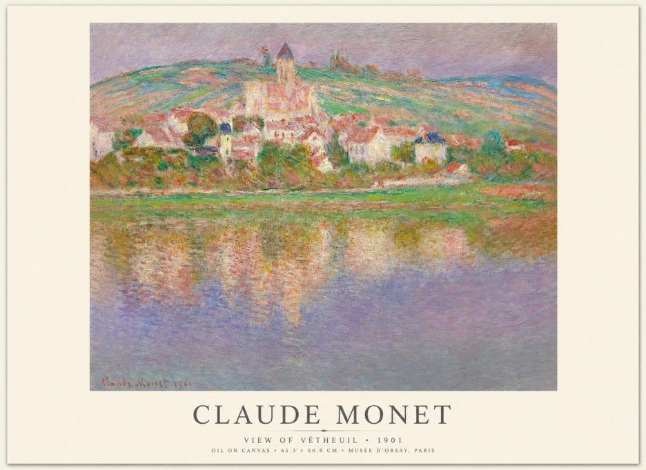 Monet View of Vétheuil I No1 - Affiche
