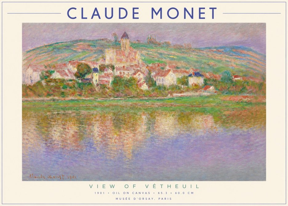 Monet View of Vétheuil I No2 - Affiche