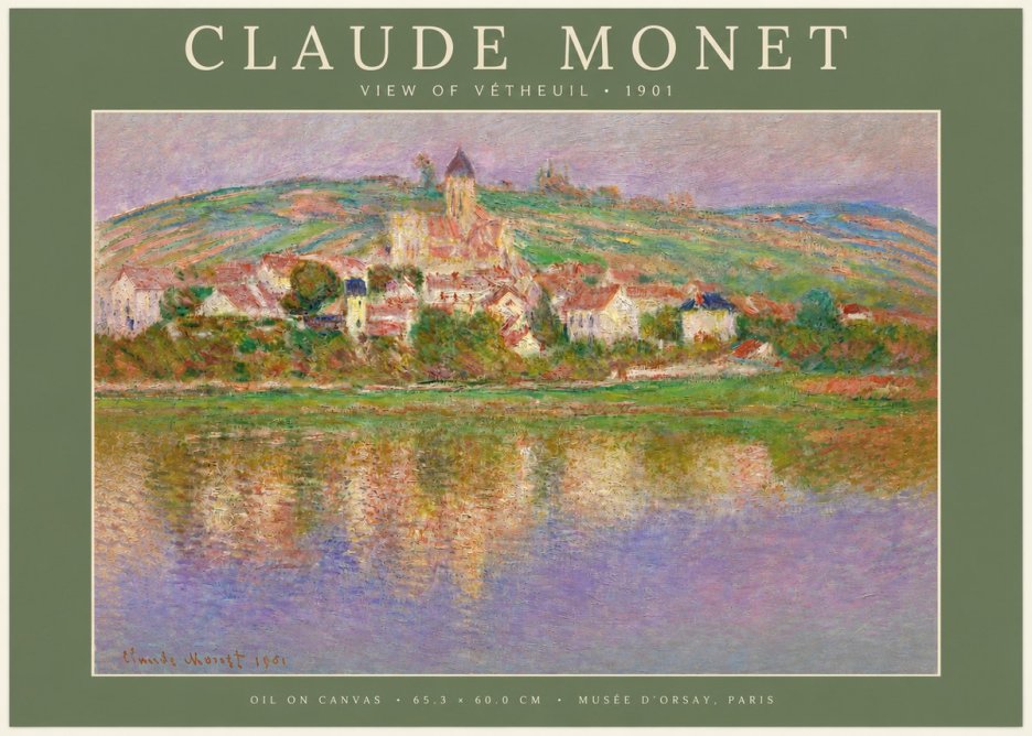 Monet View of Vétheuil I No3 - Affiche