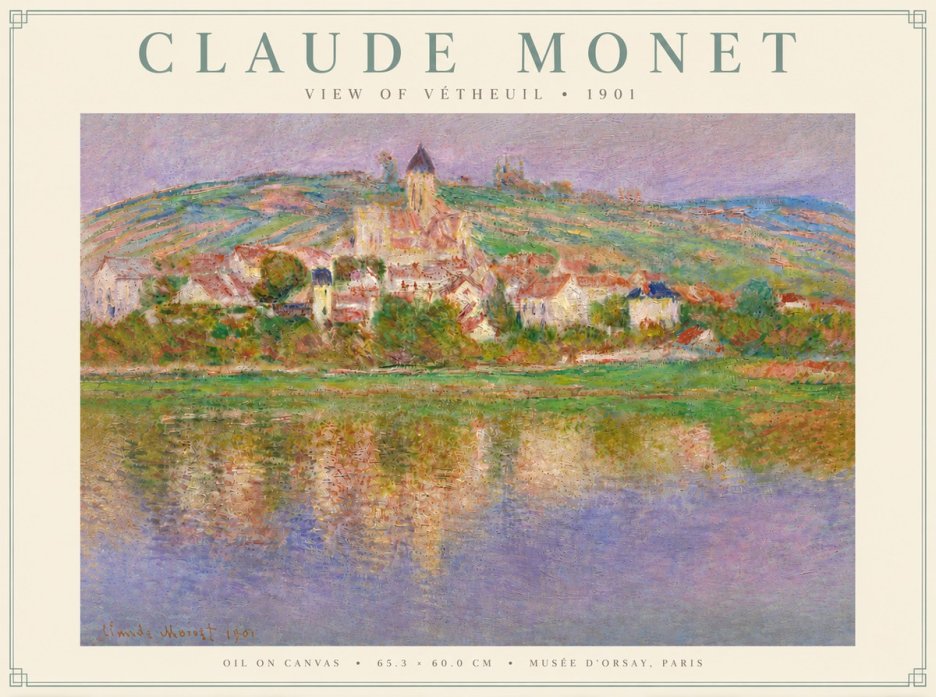 Monet View of Vétheuil I No5 - Affiche