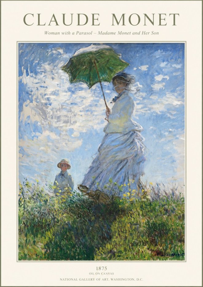Monet Woman with a Parasol – Madame Monet and Her Son No1 - Affiche