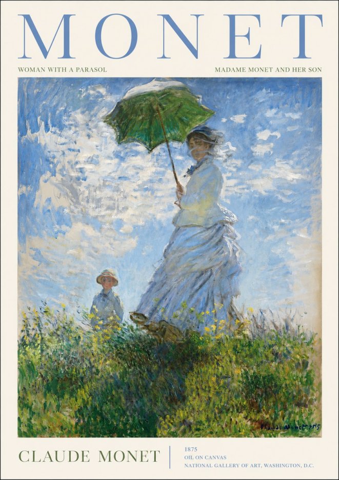 Monet Woman with a Parasol – Madame Monet and Her Son No2 - Affiche
